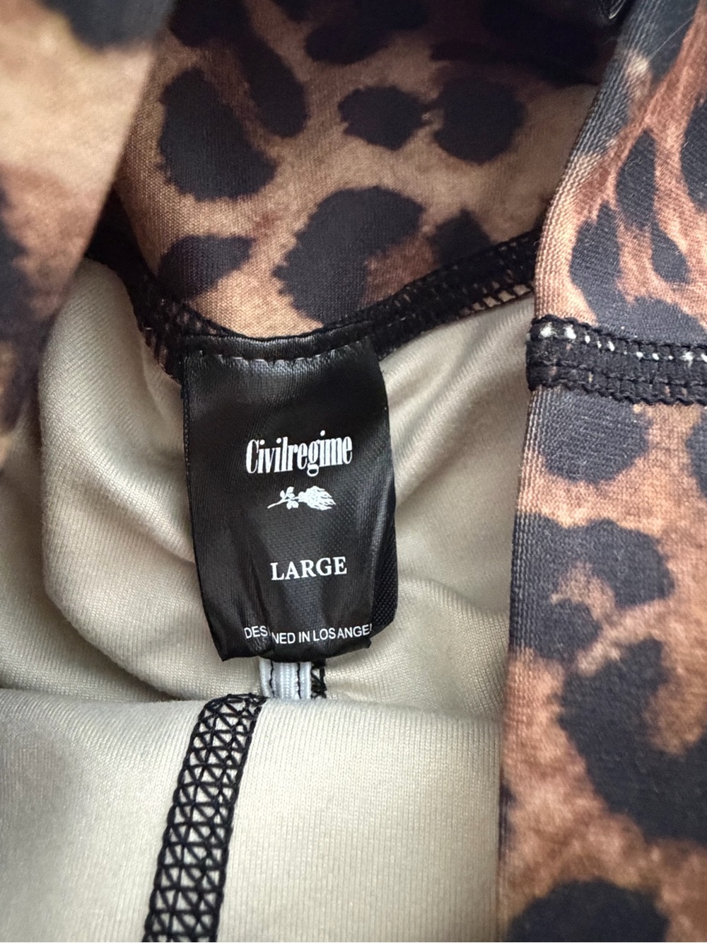 Civil Regime Leopard Print High-Waist Women’s Bike Shorts - Brown/Black size L - Picture 5 of 5
